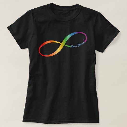 Aangepaste naam Rainbow Infinity T-Shirt (Design voorkant)
