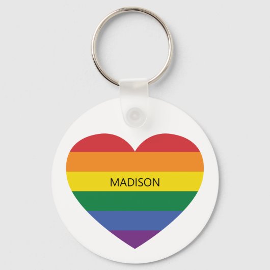 Aangepaste naam Rainbow Love Sleutelhanger (Voorkant)
