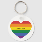 Aangepaste naam Rainbow Love Sleutelhanger (Achterkant)