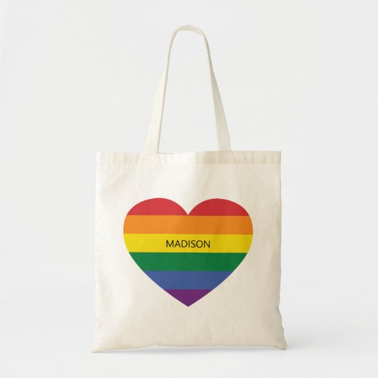 Aangepaste naam Rainbow Love Tote Bag (Voorkant)