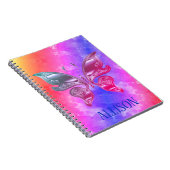 Aangepaste naam Rainbow Metallic Butterfly-laptop Notitieboek (Rechterzijde)