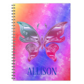 Aangepaste naam Rainbow Metallic Butterfly-laptop Notitieboek (Voorkant)