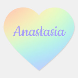 Aangepaste naam Rainbow Ombre Hart Sticker
