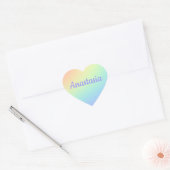 Aangepaste naam Rainbow Ombre Hart Sticker (Envelop)