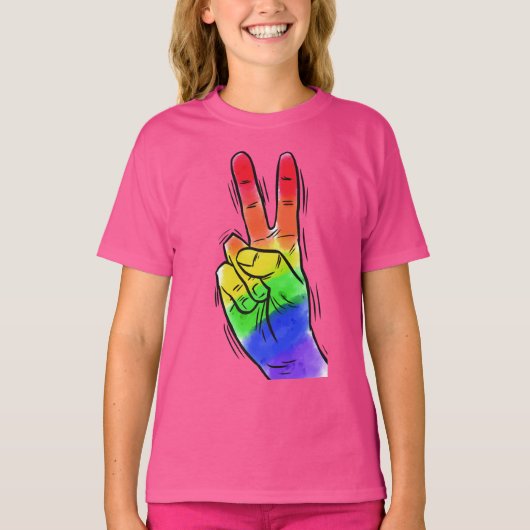 Aangepaste naam Rainbow Peace shirten & jackts T-shirt (Voorkant)