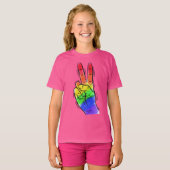 Aangepaste naam Rainbow Peace shirten & jackts T-shirt (Voorkant volledig)