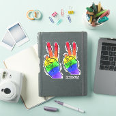 Aangepaste naam Rainbow Peace Sticker (iPad Cover)