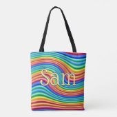 Aangepaste naam Rainbow Pride Canvas tas. Tote Bag (Achterkant)