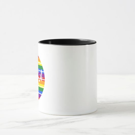 Aangepaste naam Rainbow Pride Pattern Coffee Mok (Midden)