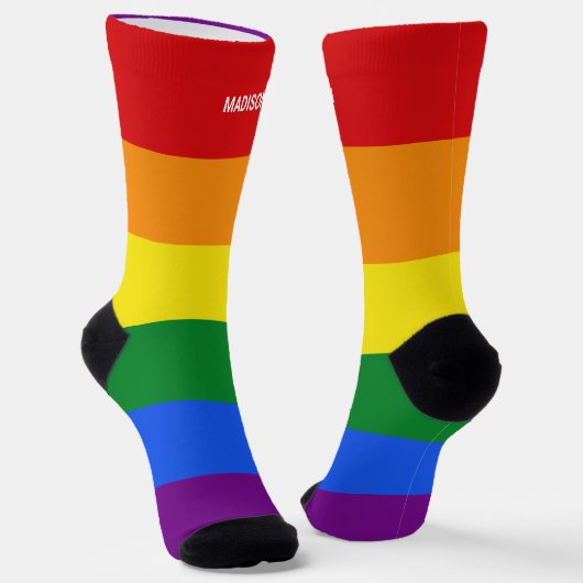 Aangepaste naam Rainbow Pride Sokken (Gebogen)