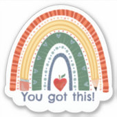 Aangepaste naam Rainbow School thema Inspirativite Sticker (Voorkant)