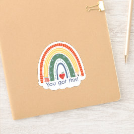 Aangepaste naam Rainbow School thema Inspirativite Sticker