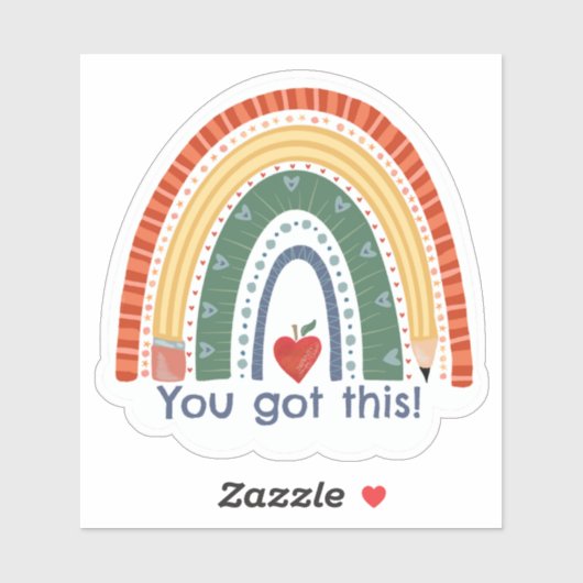 Aangepaste naam Rainbow School thema Inspirativite Sticker (Vel)