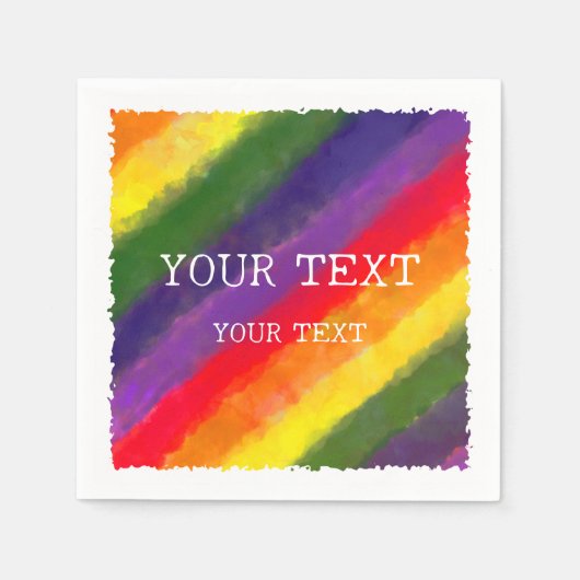 Aangepaste naam Rainbow Waterverf Servet (Voorkant)