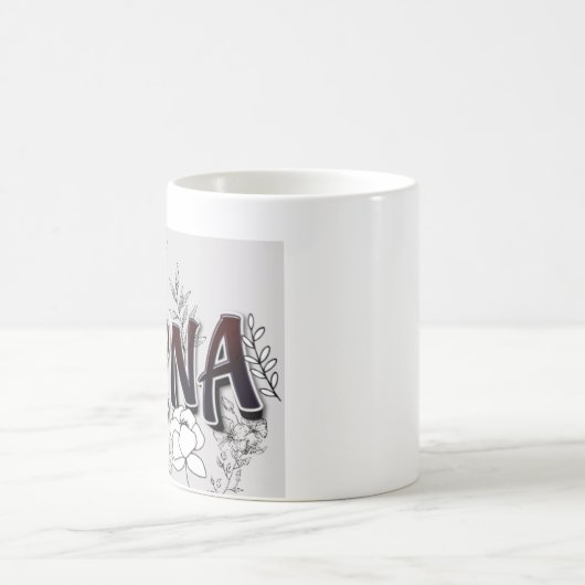 Aangepaste naam Rana bloemstuk mok | Gepersonalise (Center)