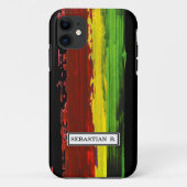 Aangepaste naam Rastafari Paint Stripe Case-Mate iPhone Case (Achterkant)