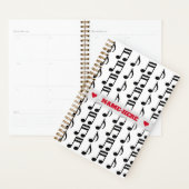 Aangepaste naam + raster van de muzieknotitiebalk planner (Display)