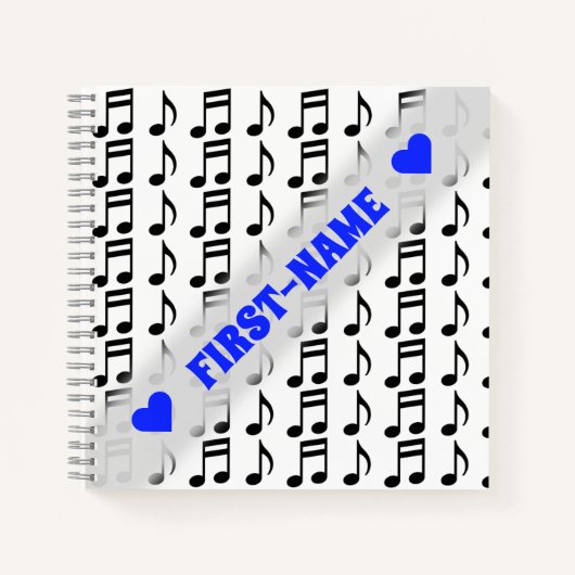 Aangepaste naam + raster van het Notitieboek Music (Voorkant)