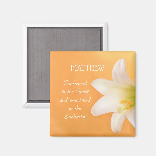 Aangepaste naam, RCIA gefeliciteerd Lily Magneet (Voorkant / Achterkant)