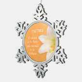 Aangepaste naam, RCIA gefeliciteerd Lily Tin Sneeuwvlok Ornament (Rechts)