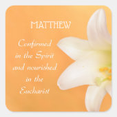 Aangepaste naam, RCIA gefeliciteerd Lily Vierkante Sticker (Voorkant)
