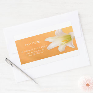 Aangepaste naam, RCIA vieren Gefeliciteerd Lily Rechthoekige Sticker