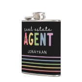 Aangepaste naam Real Estate Agent | Realtor Gift Heupfles (Links)