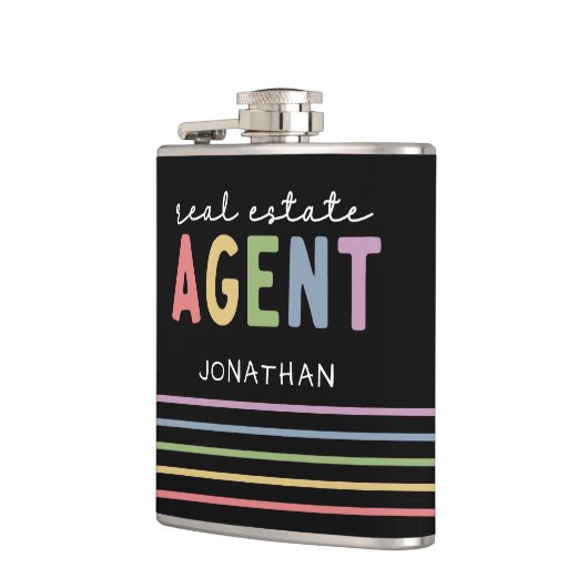 Aangepaste naam Real Estate Agent | Realtor Gift Heupfles (Links)