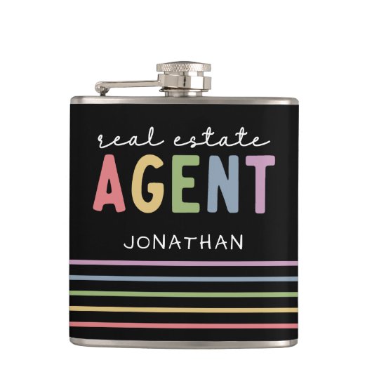 Aangepaste naam Real Estate Agent | Realtor Gift Heupfles (Voorkant)