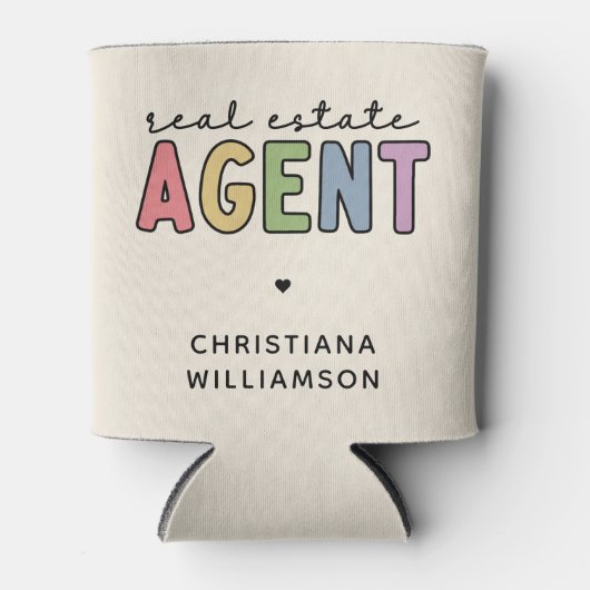 Aangepaste naam Real Estate Agent | Realtor Gifts Blikjeskoeler (Voorkant)