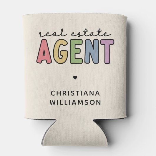 Aangepaste naam Real Estate Agent | Realtor Gifts Blikjeskoeler (Achterkant)