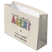 Aangepaste naam Real Estate Agent | Realtor Gifts Groot Cadeauzakje (Achterkant Gekanteld)