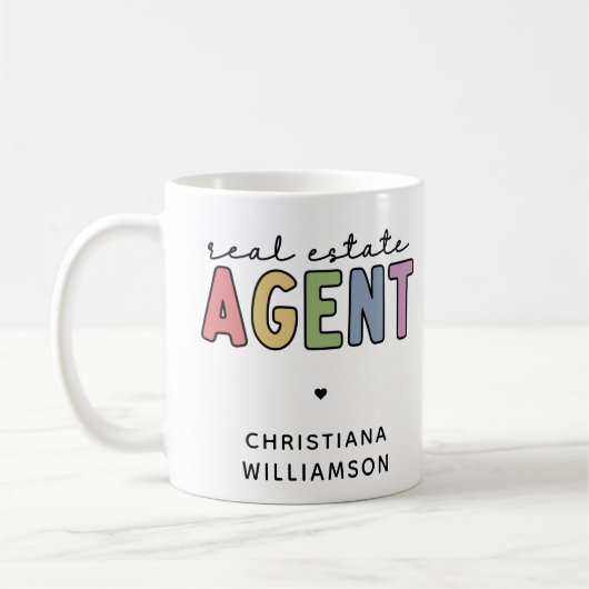 Aangepaste naam Real Estate Agent | Realtor Gifts Koffiemok (Links)