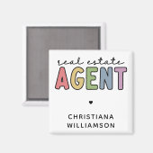 Aangepaste naam Real Estate Agent | Realtor Gifts Magneet (Voorkant / Achterkant)