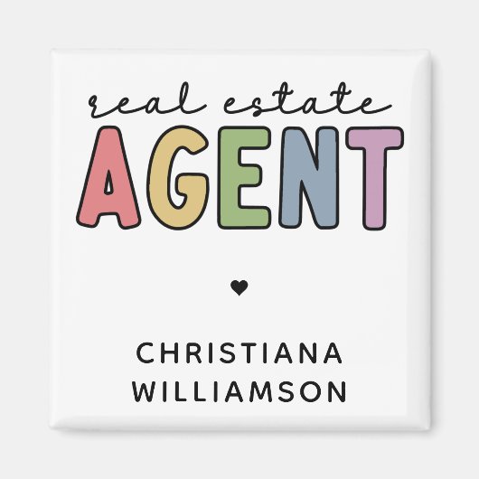 Aangepaste naam Real Estate Agent | Realtor Gifts Magneet (Voorkant)