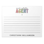 Aangepaste naam Real Estate Agent | Realtor Gifts Notitieblok (Voorkant)