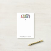 Aangepaste naam Real Estate Agent | Realtor Gifts Post-it® Notes (Op bureau)