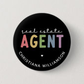 Aangepaste naam Real Estate Agent | Realtor Gifts Ronde Button 5,7 Cm (Voorkant)