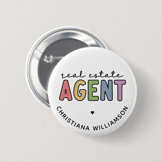 Aangepaste naam Real Estate Agent | Realtor Gifts Ronde Button 5,7 Cm (Voorkant /achterkant)