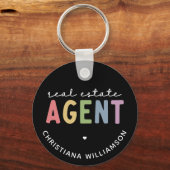 Aangepaste naam Real Estate Agent | Realtor Gifts Sleutelhanger (Voorkant)
