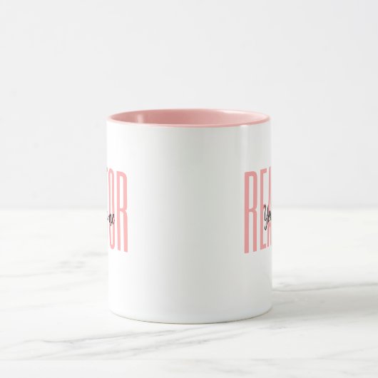 Aangepaste naam Realtor roze Mok (Midden)