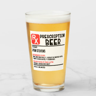 Aangepaste Naam Recept Beer Funny Beer Humor Glas