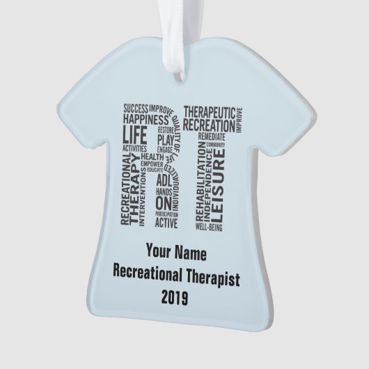 Aangepaste naam Recreationele Therapist RT Ornament (voorkant)