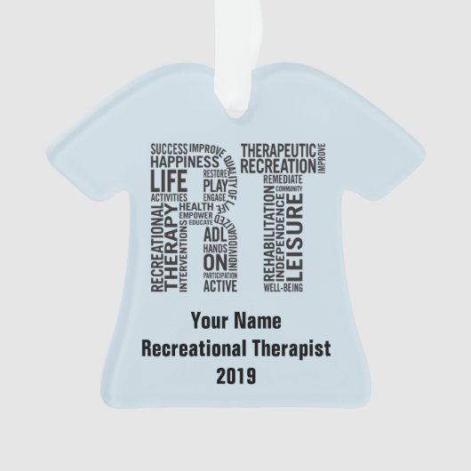 Aangepaste naam Recreationele Therapist RT Ornament (voorkant)