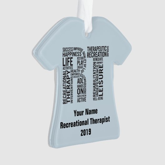 Aangepaste naam Recreationele Therapist RT Ornament (voorkant)