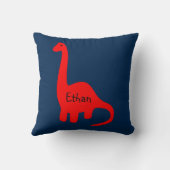 Aangepaste naam "Red Dinosaur" Pillow Kussen (Achterkant)