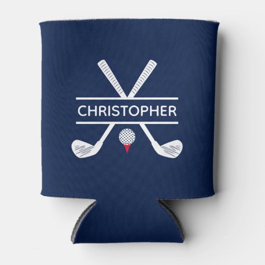 Aangepaste naam: Red White Blue Golf Blikjeskoeler (Voorkant)