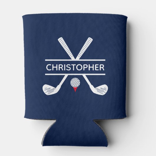 Aangepaste naam: Red White Blue Golf Blikjeskoeler (Achterkant)