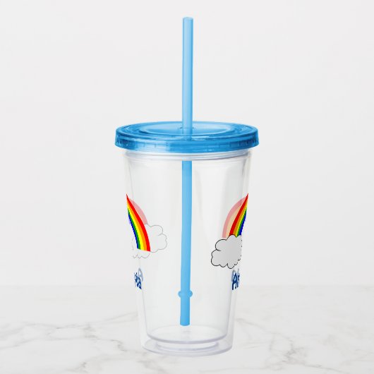 Aangepaste naam regenboog acryl drinkbeker (Rechts)