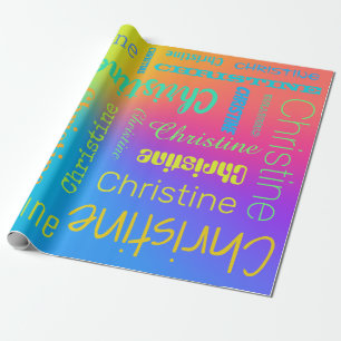 Aangepaste naam regenboog cadeaupapier